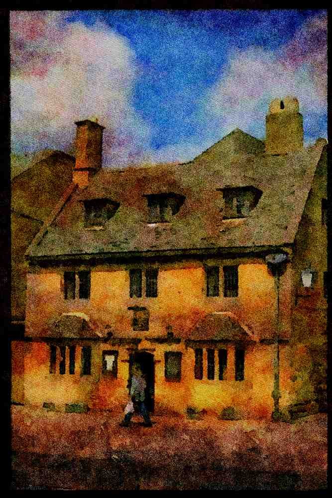 Shakespeare Country England 301081 Goblets Wine Bar, Broadway A4 Limited Edition Watercolour Print