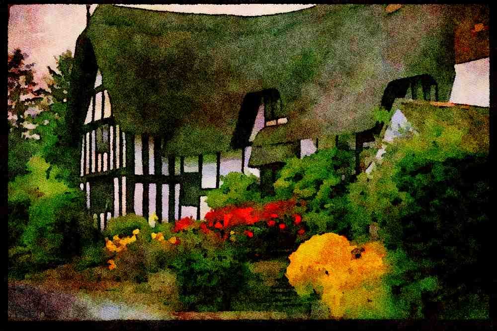 Shakespeare Country England 301085 Thatched Cottage At Great Comberton A4 Limited Edition Watercolour Print