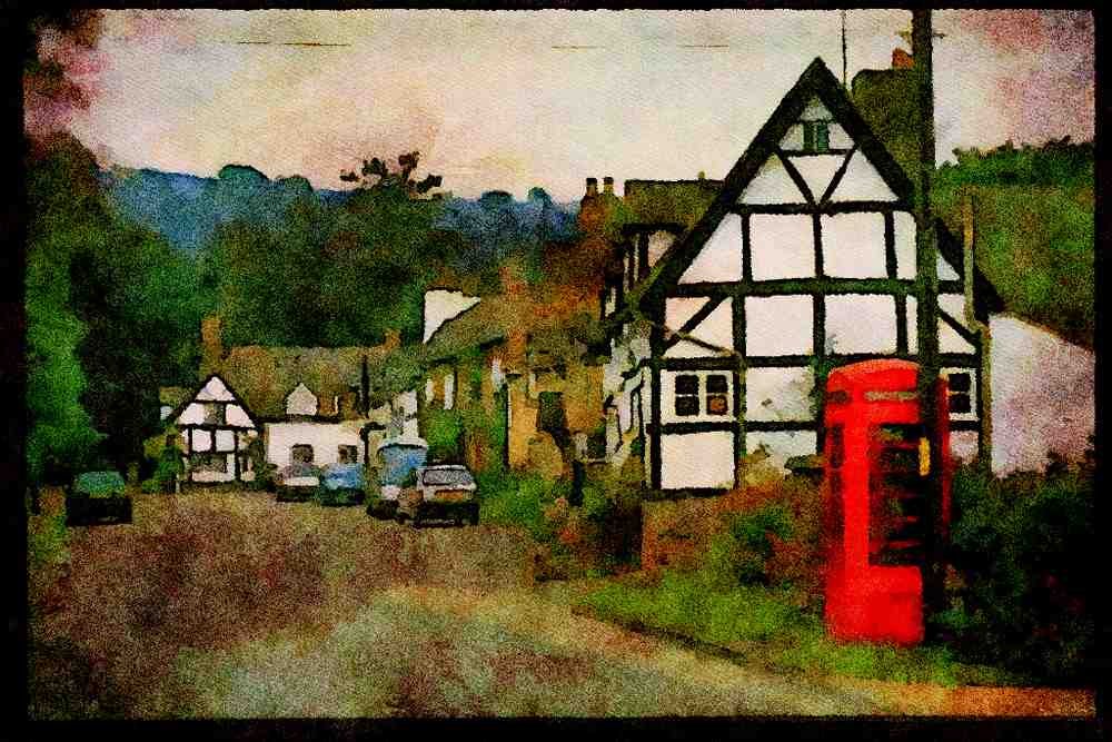 Shakespeare Country England 301088 Village Scene, Elmley Castle A4 Limited Edition Watercolour Print