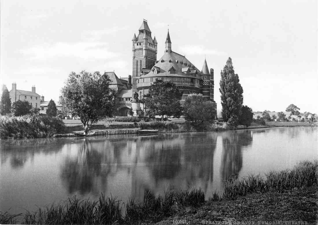 Shakespeares Memorial Theatre Stratford on Avon Poster 08869u BW A4 Photo Print