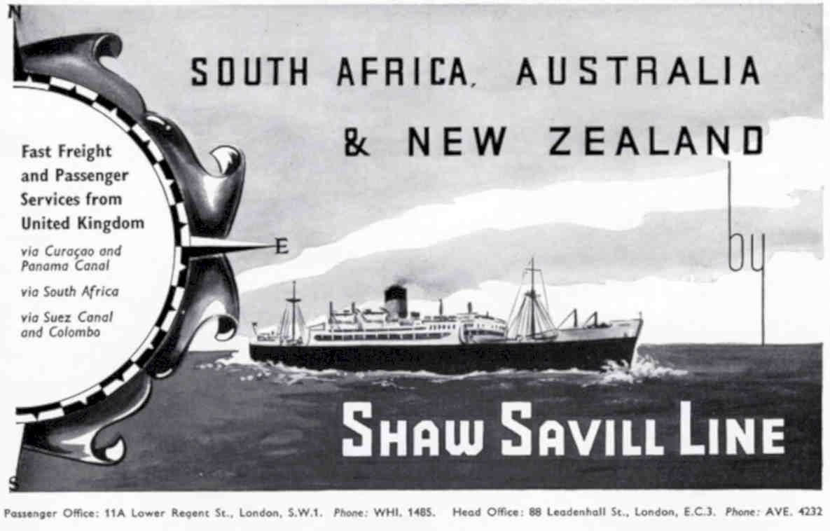 Shaw Savill Route Vintage Retro Advert Poster A4 Photo Print