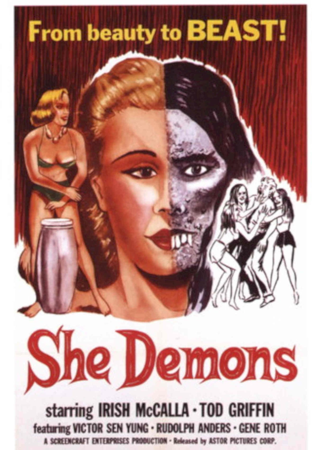 She Demons Poster 1950s Vintage Retro Advert Poster