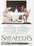 Sheaffer Pen Romance Vintage Retro Advert Ads A4 Photo Print