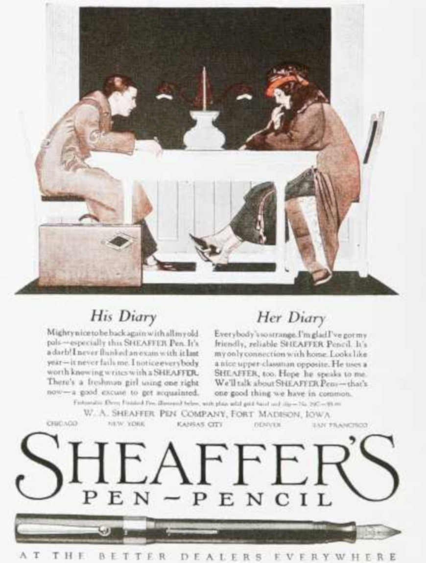 Sheaffer Pen Romance Vintage Retro Advert Ads A4 Photo Print