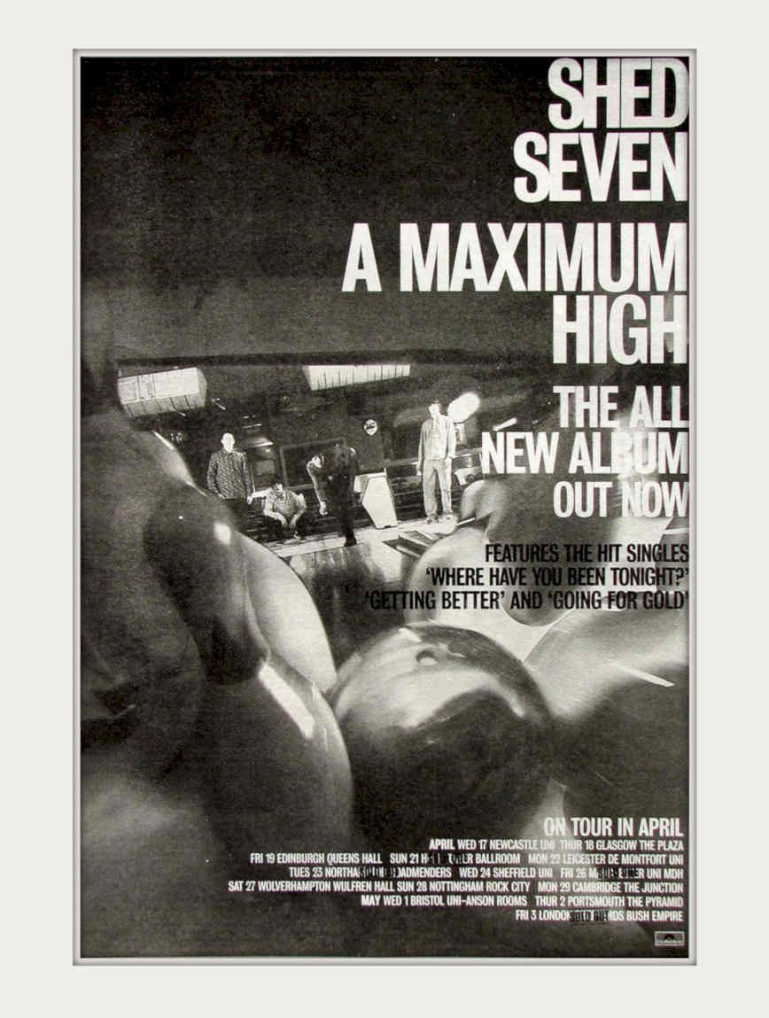 Shed Seven Maximum 1 Vintage Retro Advert Poster A4 Photo Print