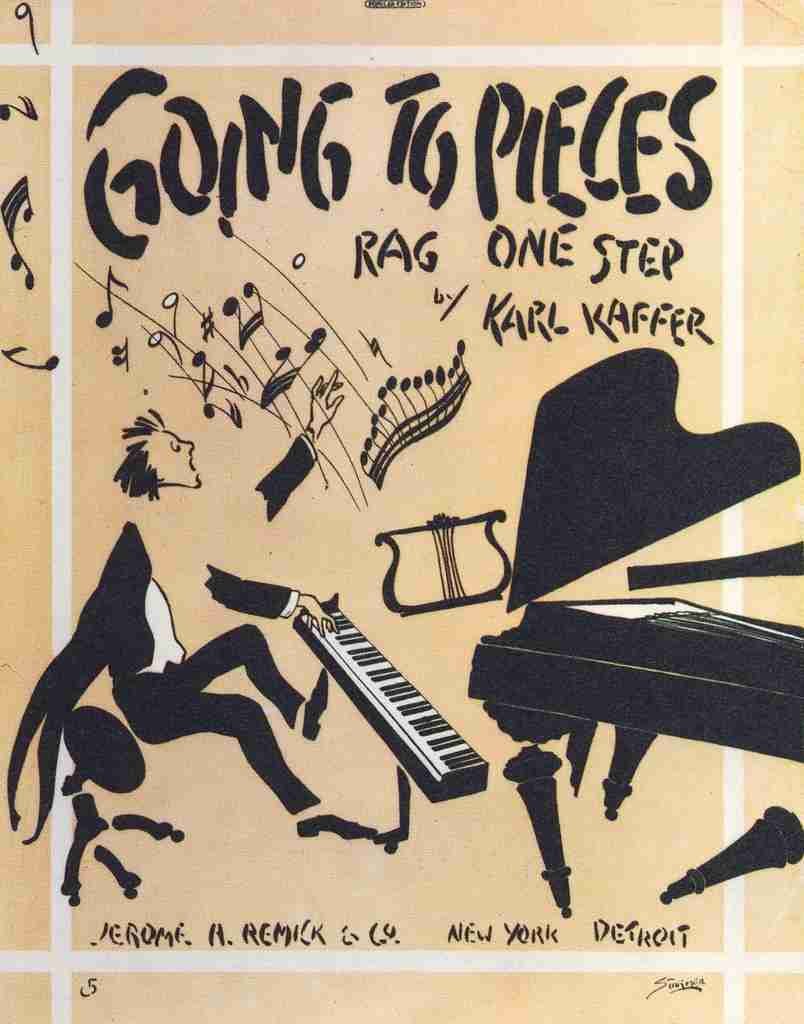 Sheet music cover for Going to Pieces Rag One Step 1915 A4 Photo Print