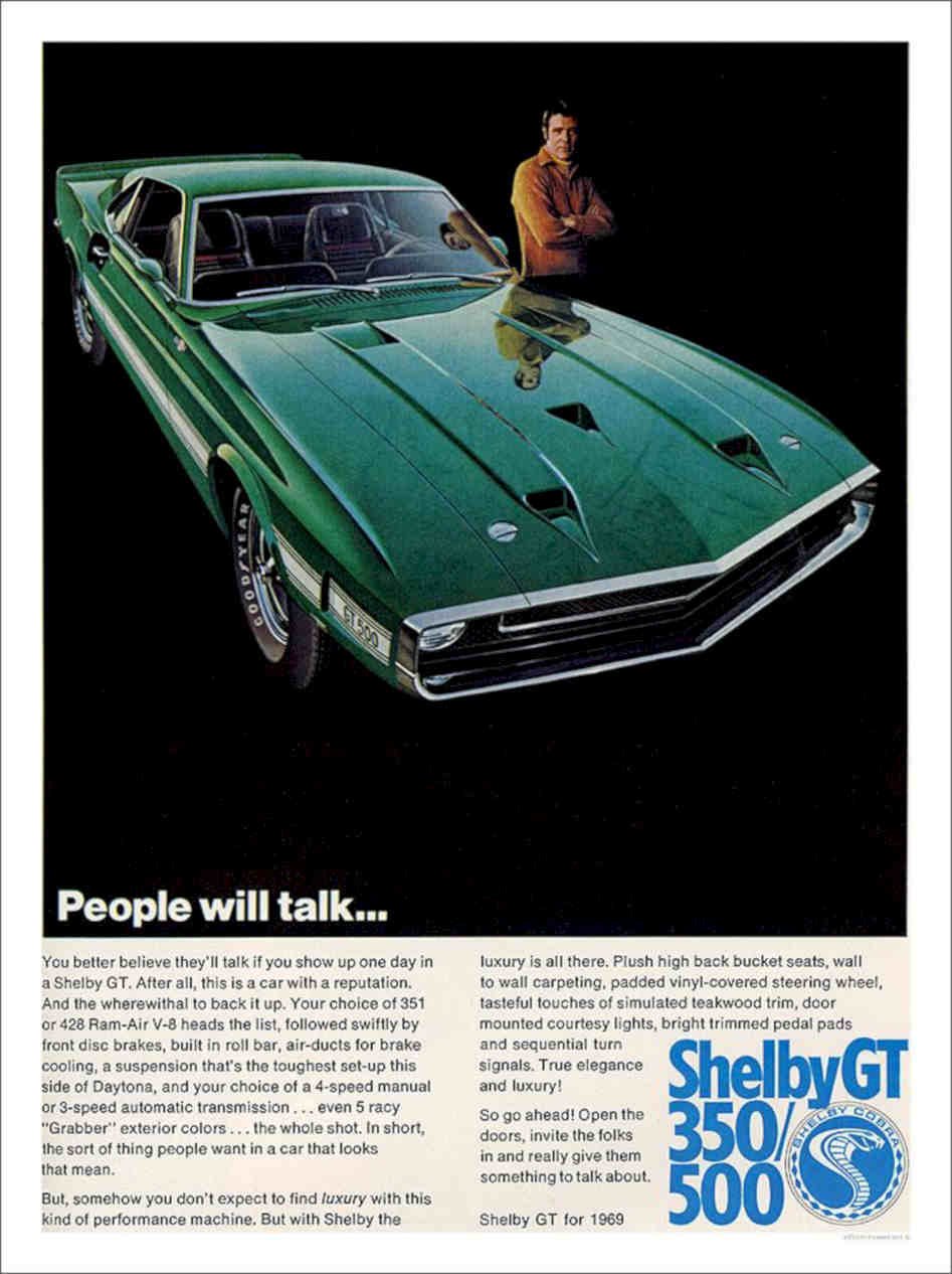 Shelby Gt Car Advert Vintage Retro Advert Poster A4 Photo Print