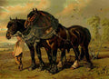 Sheldon Williams Alfred 1880 Clydesdale stallion & mare A4 Photo Print