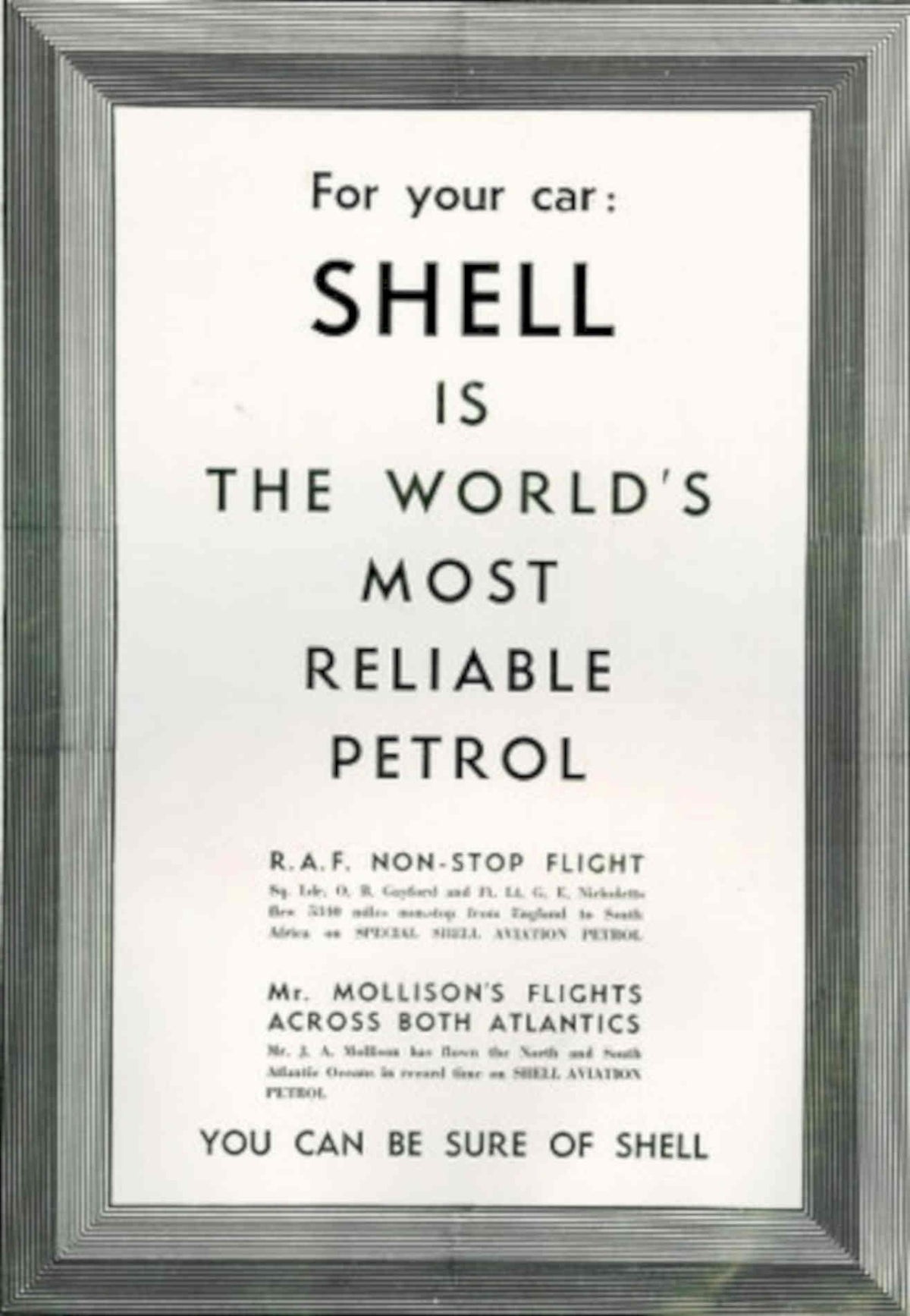 Shell Aviation Petrol 1930s Vintage Retro Advert Poster