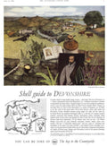 Shell Devonshire Guide 1950s Vintage Retro Advert Poster