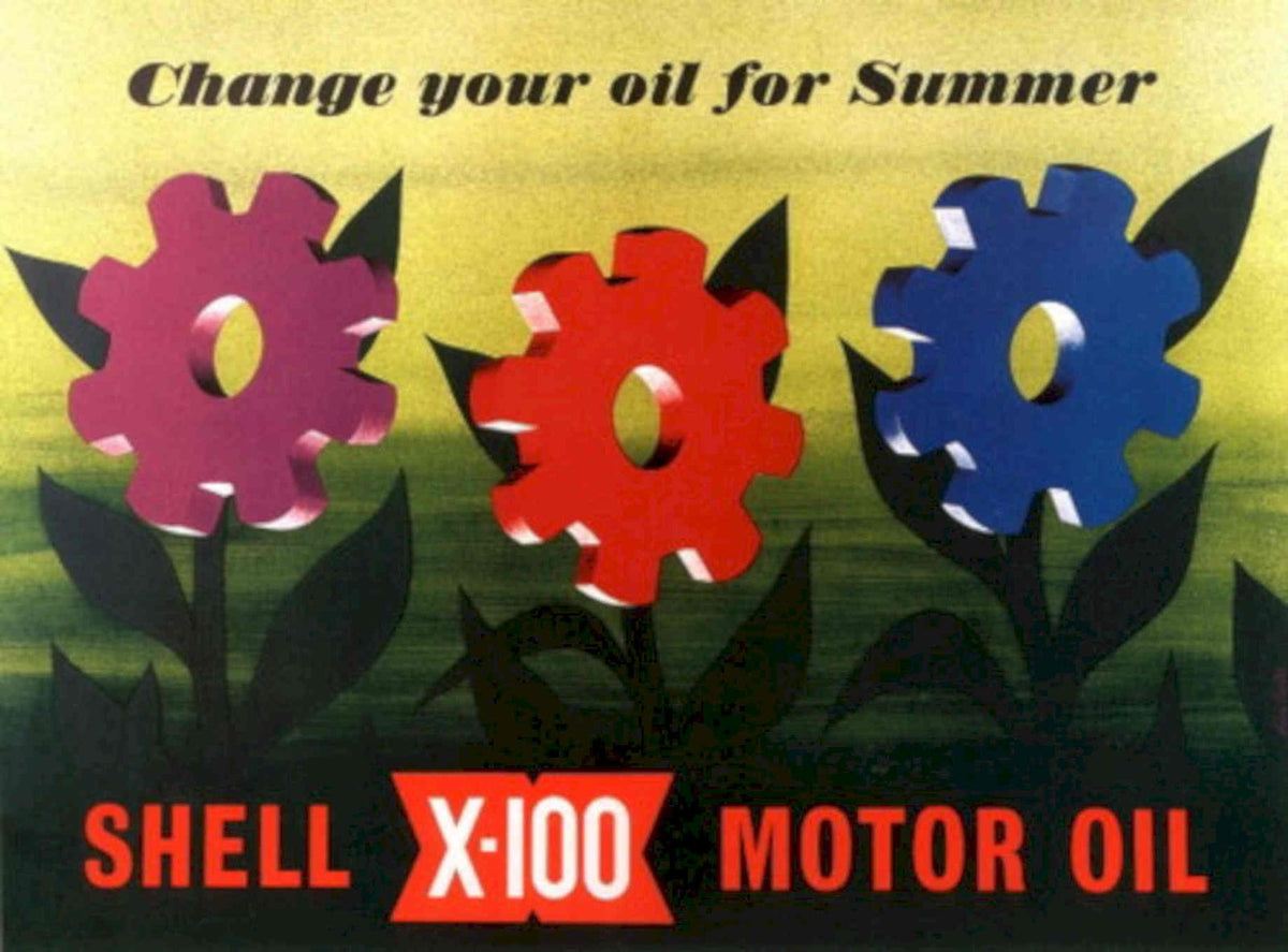 Shell Gear Summer 1950s Vintage Retro Advert Poster