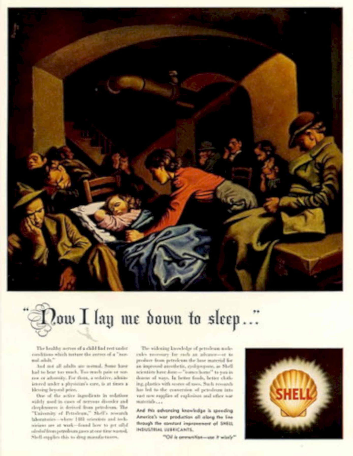 Shell Oil Soldiers 1940s Vintage Retro Advert Poster
