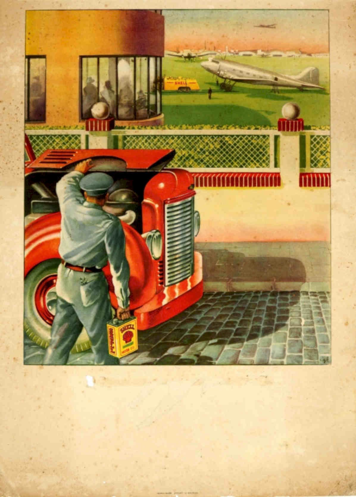 Shell Oil Truck Vintage Retro Advert Poster A4 Photo Print