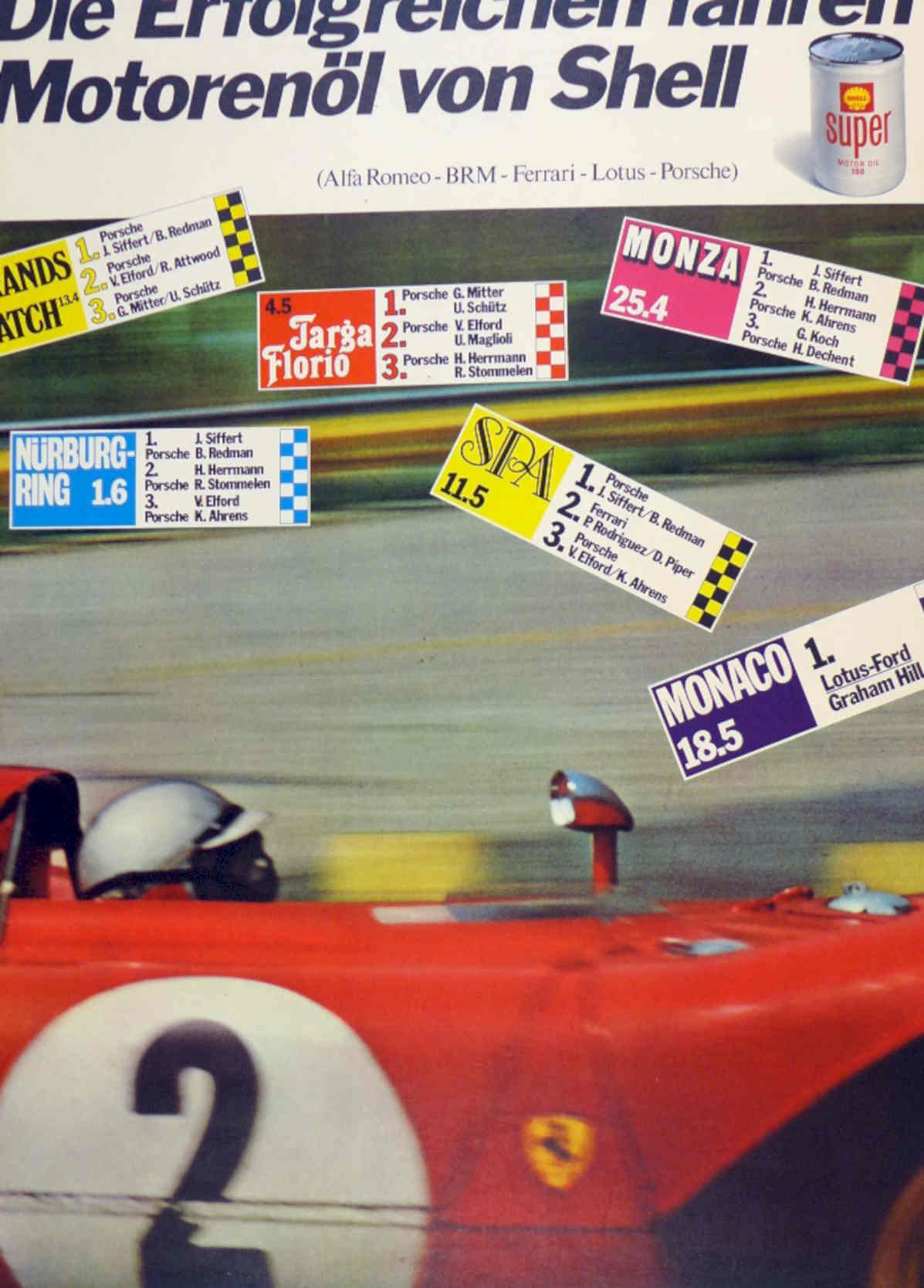 Shell Racing Cars Vintage Retro Advert Poster A4 Photo Print