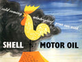 Shell Rooster Winter 1950s Vintage Retro Advert Poster