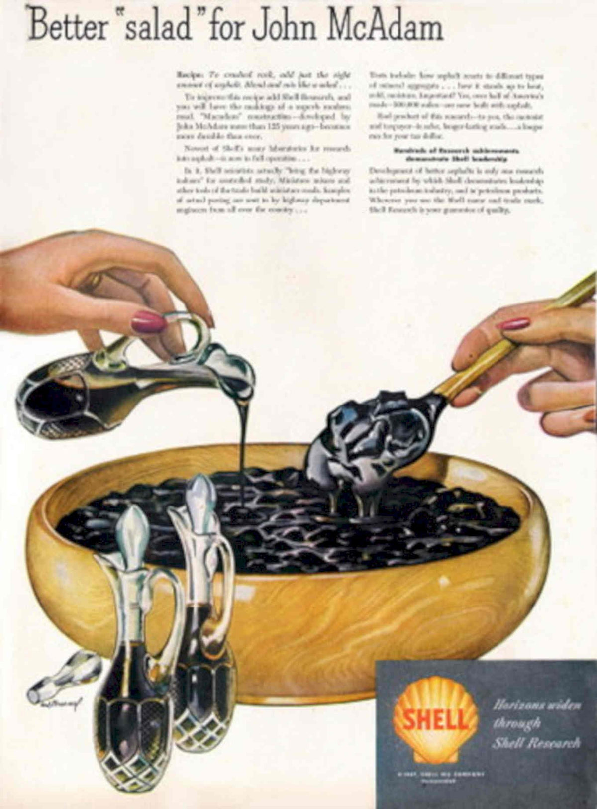 Shell Salad John 1940s Vintage Retro Advert Poster