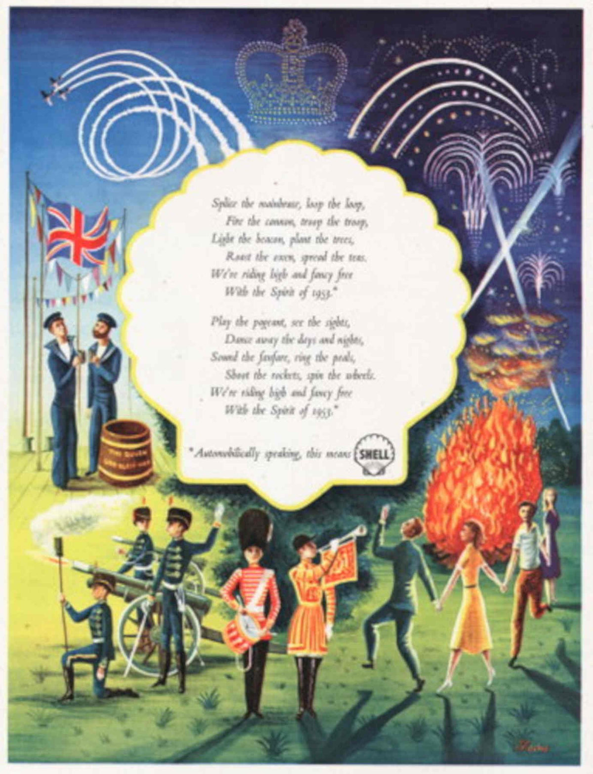 Shell Spirit 1935 1950s Vintage Retro Advert Poster