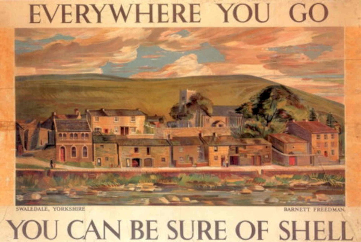 Shell Swaledale Barnett 1930s Vintage Retro Advert Poster