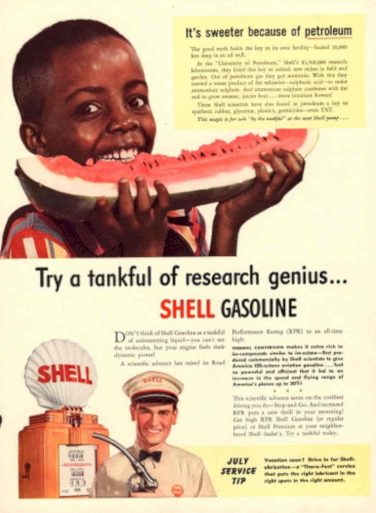Shell Watermelon Gasoline 1930s Vintage Retro Advert Poster