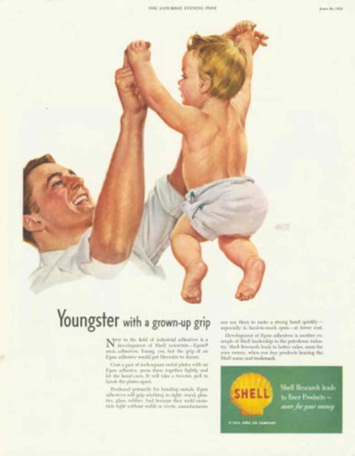 Shell Youngster Grip 1950s Vintage Retro Advert Poster