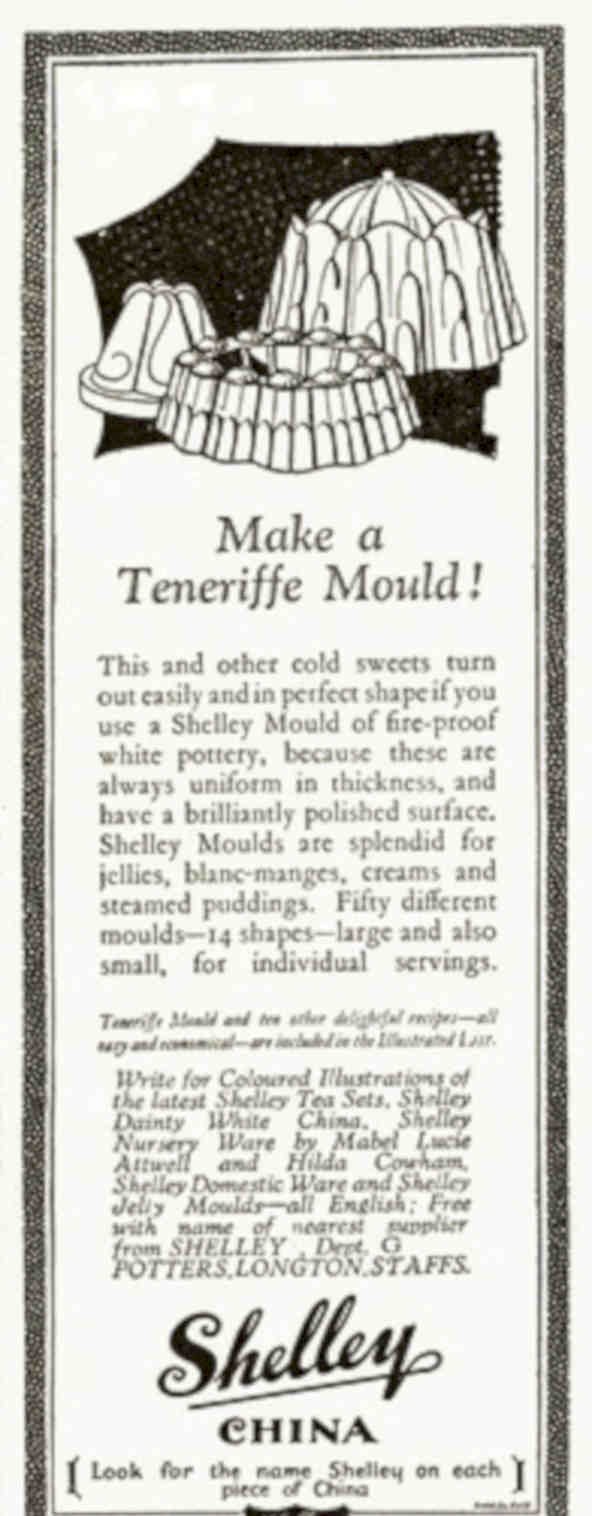 Shelley Teneriffe Mould Vintage Retro Advert Poster A4 Photo Print