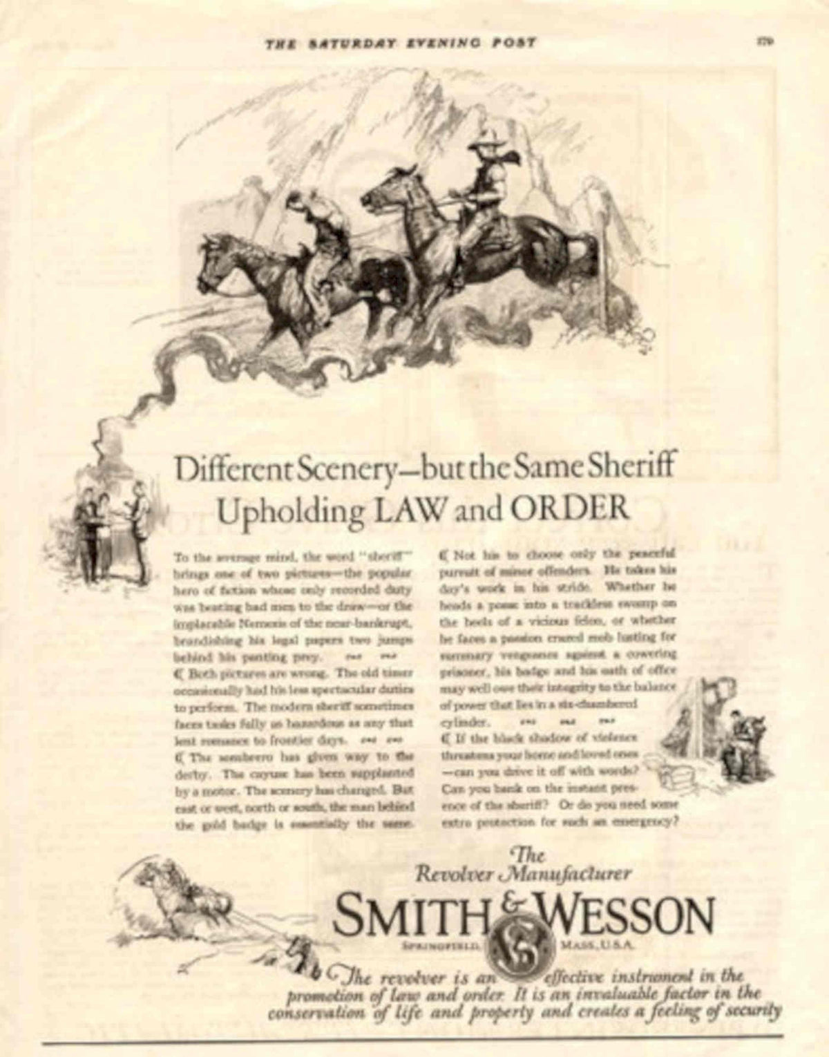 Sheriff Horses Post 1950s Vintage Retro Advert Poster