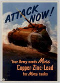 Sherman Tank Attack American World War II Advert Poster