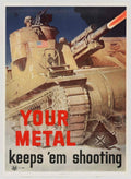 Sherman Tank Soldiers American World War II Advert Poster