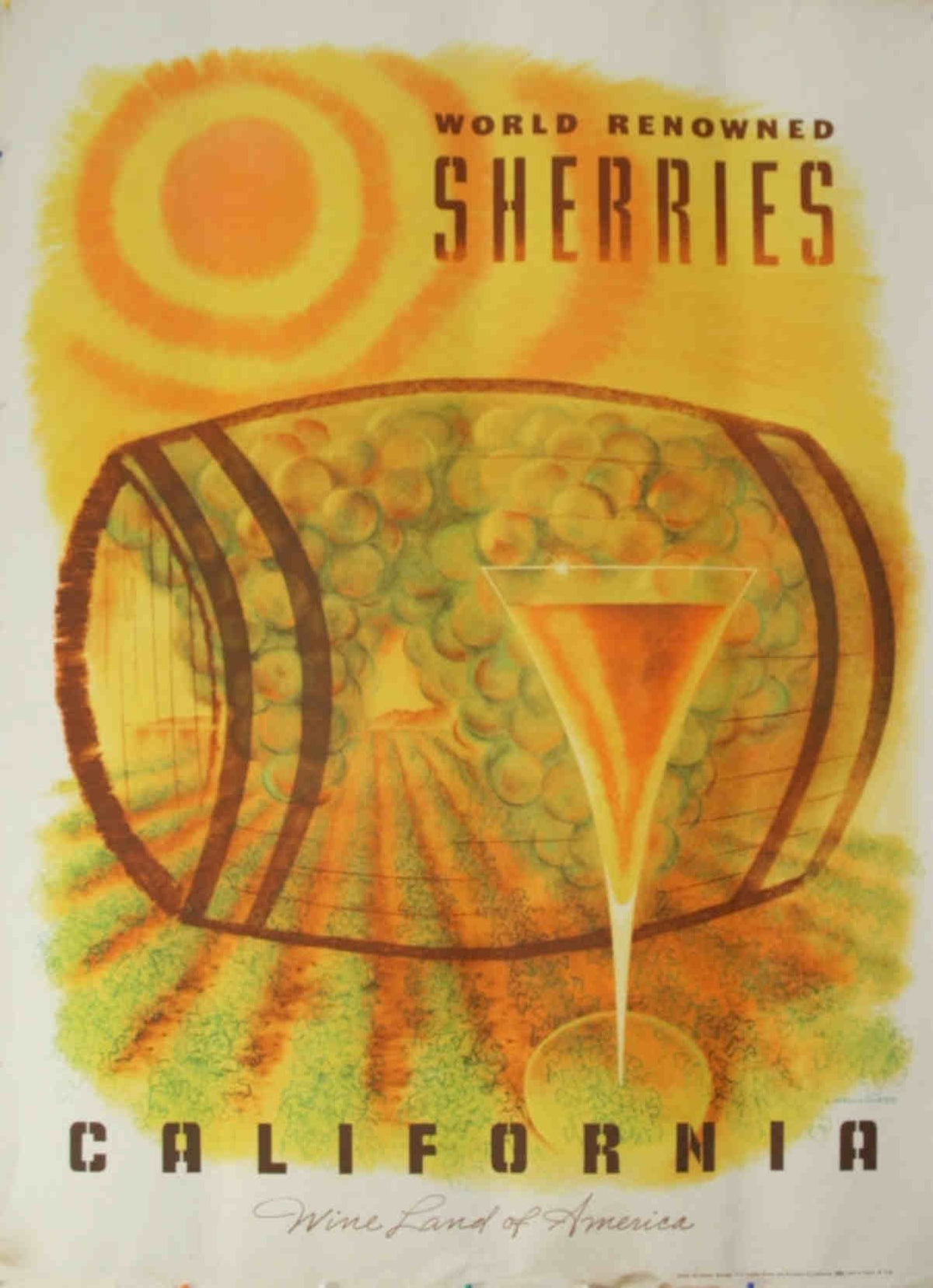Sherry Barrel Grapes Vintage Retro Advert Poster A4 Photo Print