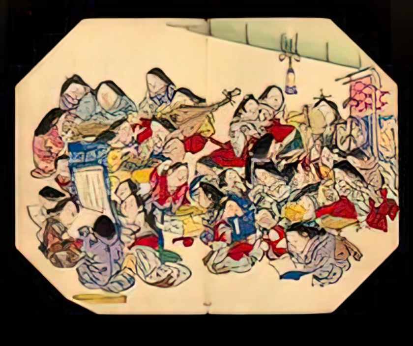 Shibata Zeshin a comic pusuits of ladies Art A4 Photo Print
