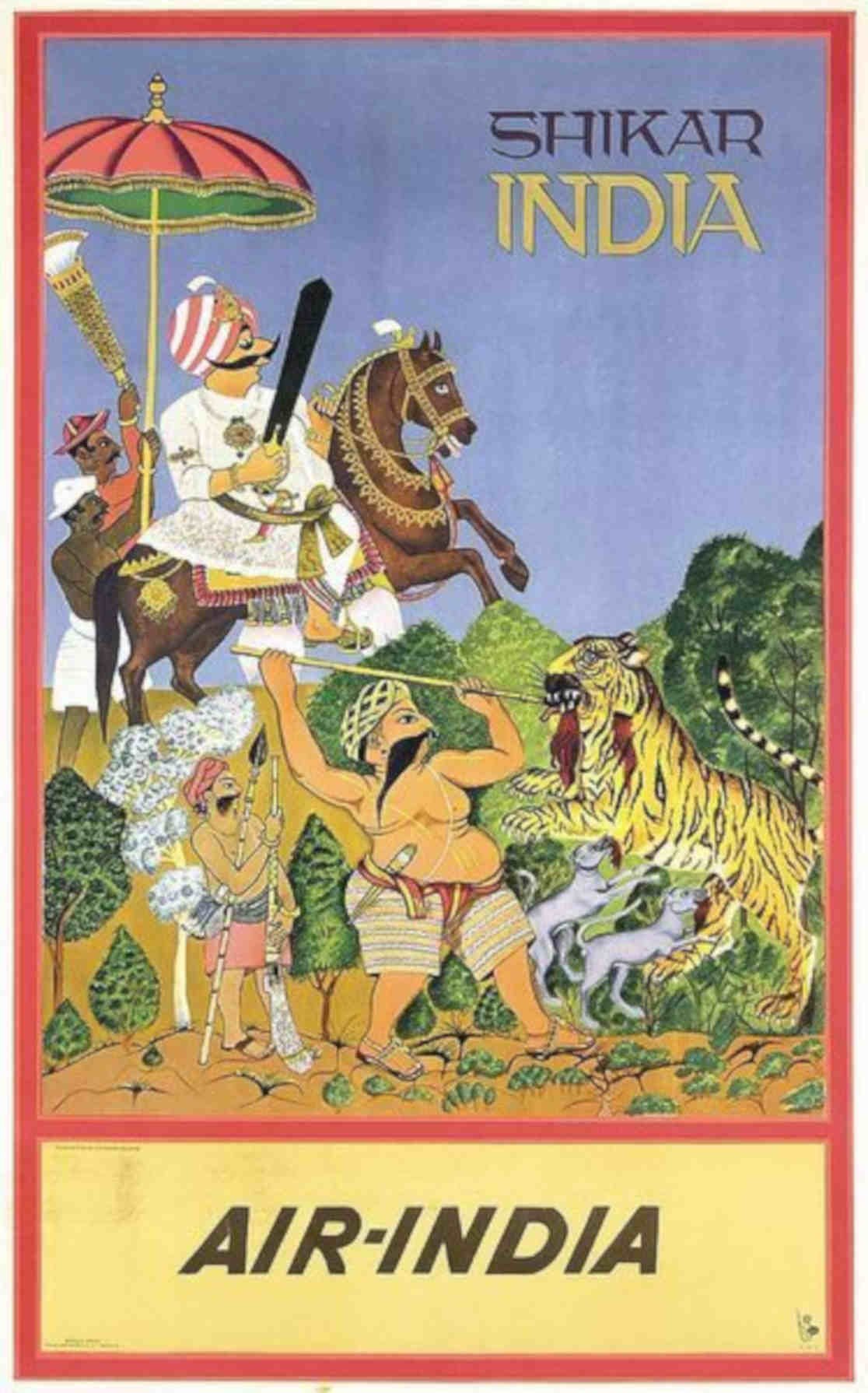 Shikar India Airindia Vintage Retro Advert Poster A4 Photo Print 2