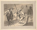 Shipboard Dispute Men GB Cartoon Vintage Retro Advert Poster