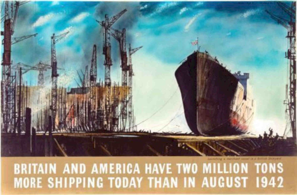 Shipbuilding Effort Britain Vintage Retro Advert Poster A4 Photo Print