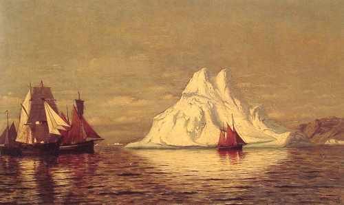 Ships And Iceberg A4 Photo Print