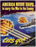 Ships Battleship Letsgoto American World War II Advert Poster