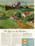 Ships Meadow Shell 1940s Vintage Retro Advert Poster