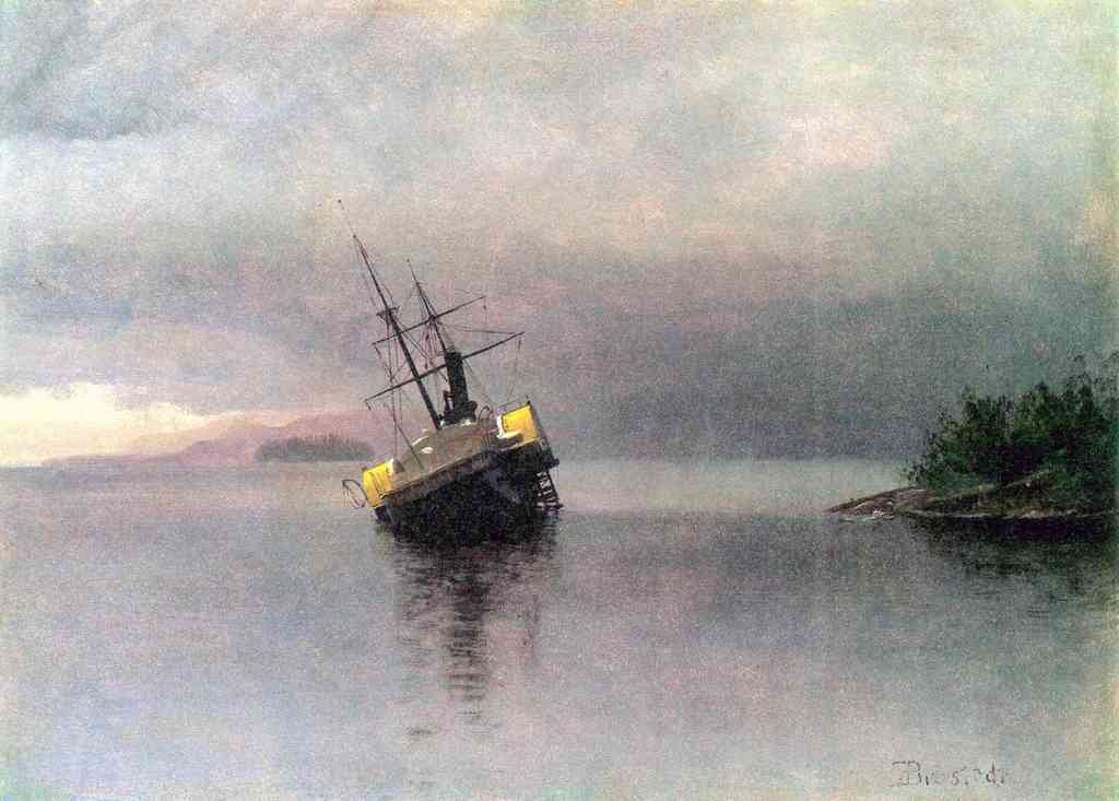 Shipwreck In Loring Bay Alaska Bierstadt A4 Photo Print