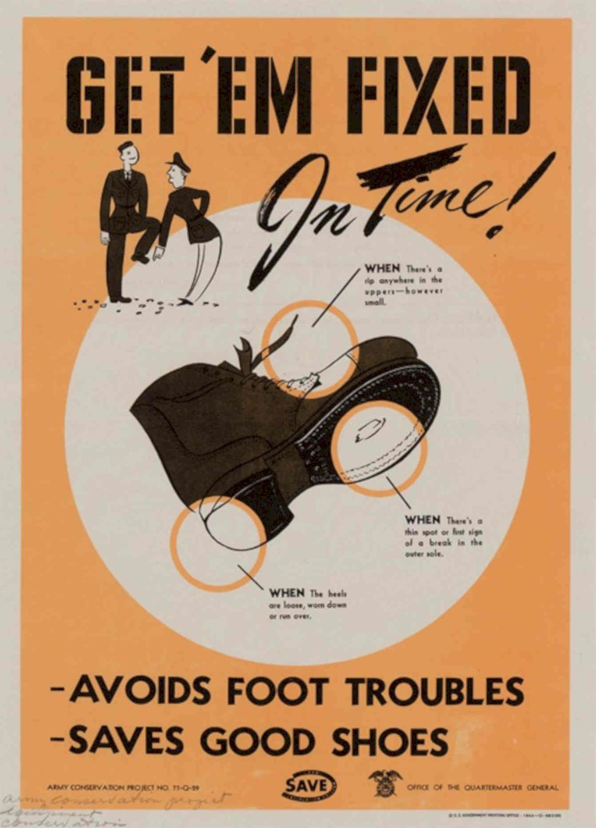 Shoe Repair Soldier American World War II Advert Poster
