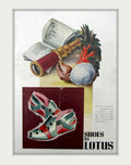 Shoes Lotus Sandals Vintage Retro Advert Poster A4 Photo Print
