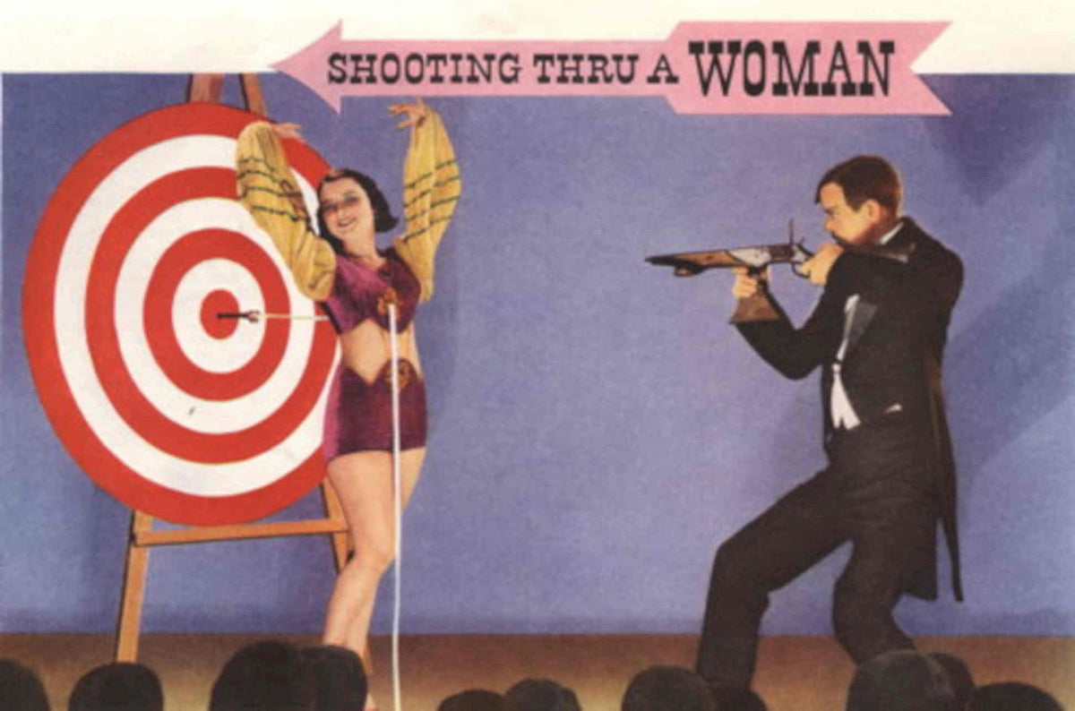 Shooting Woman Target 1930s Vintage Retro Advert Poster