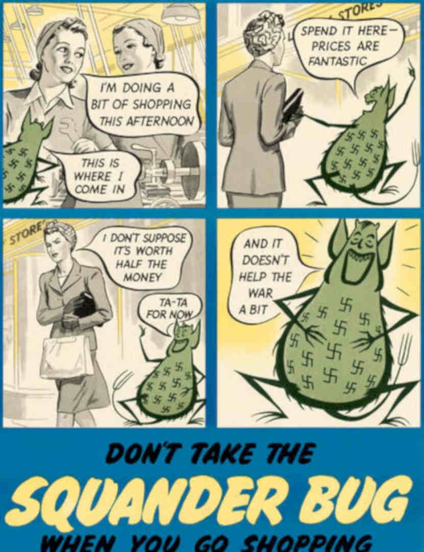 Shopping Bug Panel Vintage Retro Advert Poster A4 Photo Print