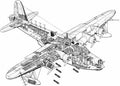 Short Sunderland cutaway A4 Photo Print