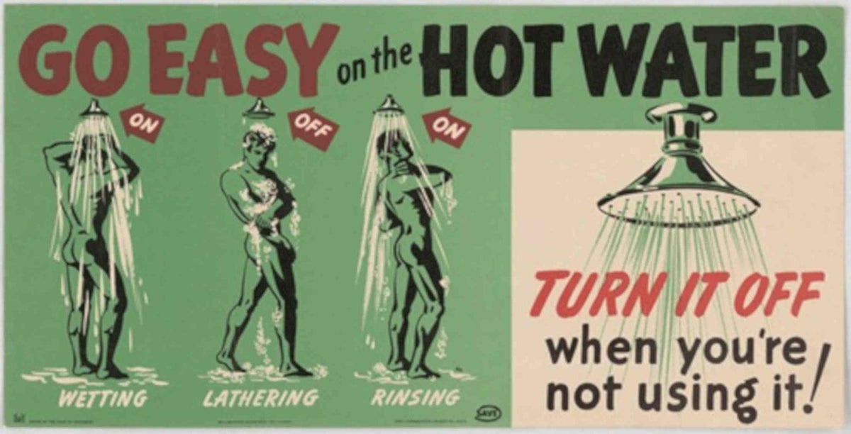 Shower Water Men American World War II Advert Poster
