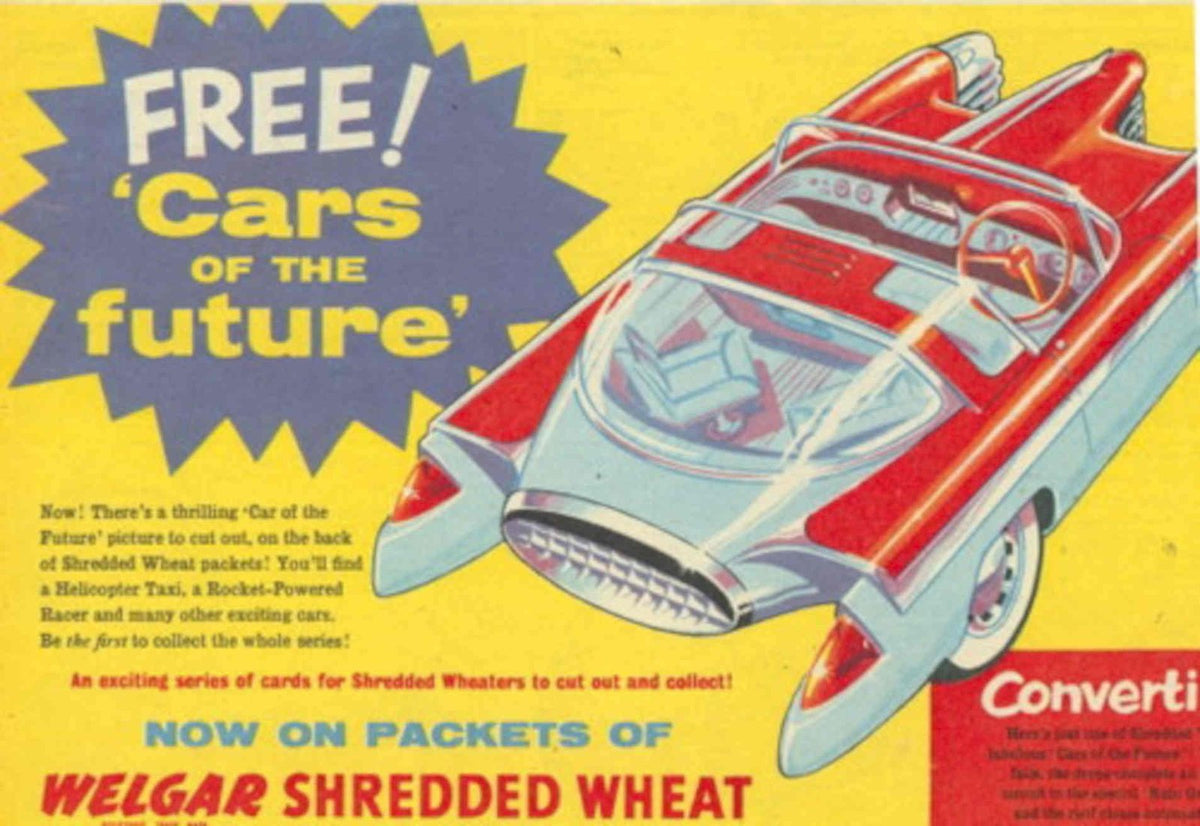 Shredded Wheat Cars 1950s Vintage Retro Advert Poster