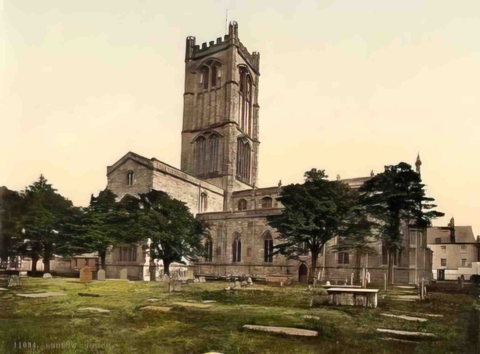 Shropshire Ludlow Church Vintage A4 Photo Print
