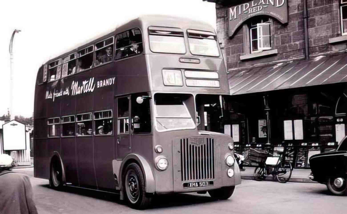 Shropshire Shrewsbury Double Decker Bus 1950s Vintage A4 Photo Print