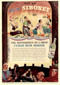 Sibeney Rum Scene 1930s Vintage Retro Advert Poster