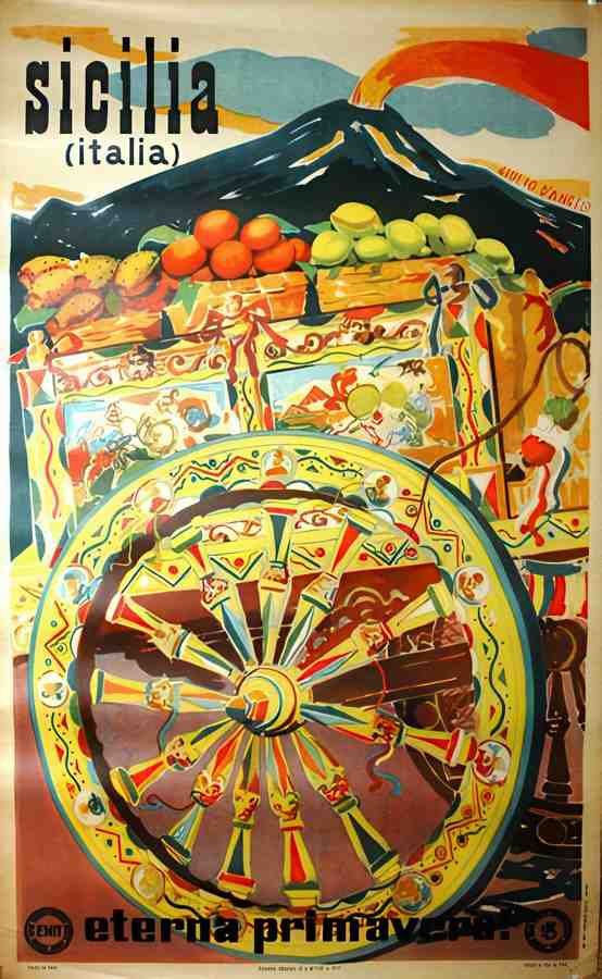 Sicilia Vintage Advert A4 Photo Print