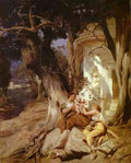 Siemiradzki Henryk By A Temple Idyll) A4 Photo Print