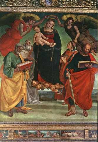 Signorelli LucMadonnAnd Child With Saints A4 Photo Print